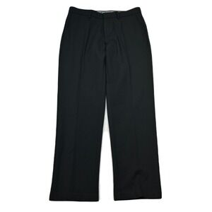 Haggar Premium Dress Pants Mens 32x30 Black‎ Slim Straight Flex Stretch